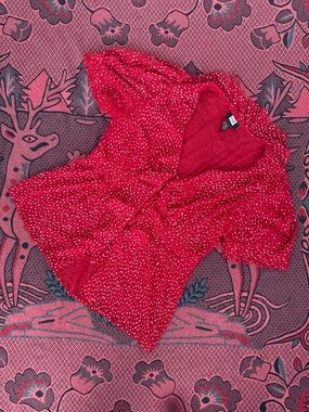 Studio 1940 Red Dot Button-Front Top